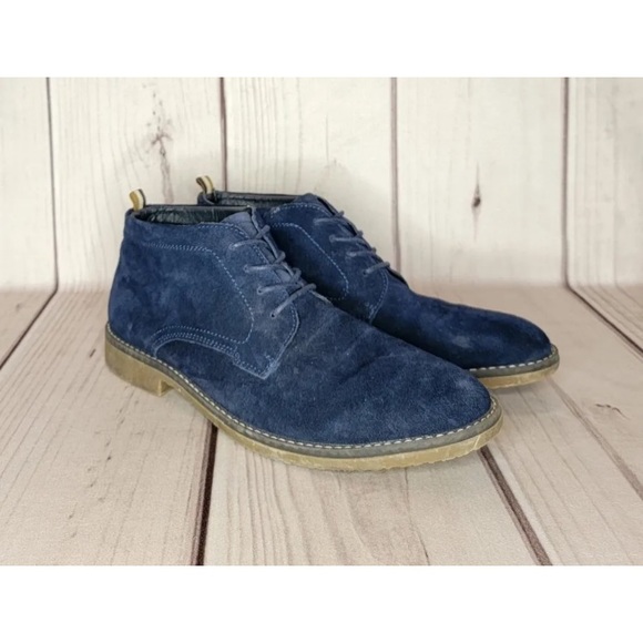 DCODE Blue Suede Lace-up Chukka Boots Comfort Cushioned Men's Size 10 - Picture 3 of 9